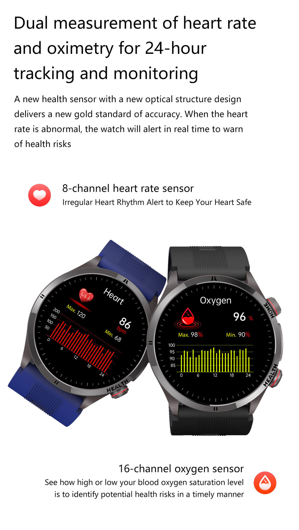 SAYDIAN W8 Air-Pump-Wellness-Smartwatch
