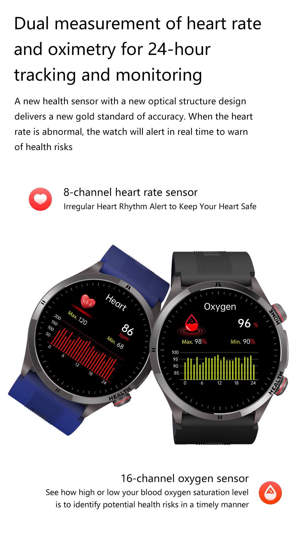 SAYDIAN W8 Air-Pump-Wellness-Smartwatch
