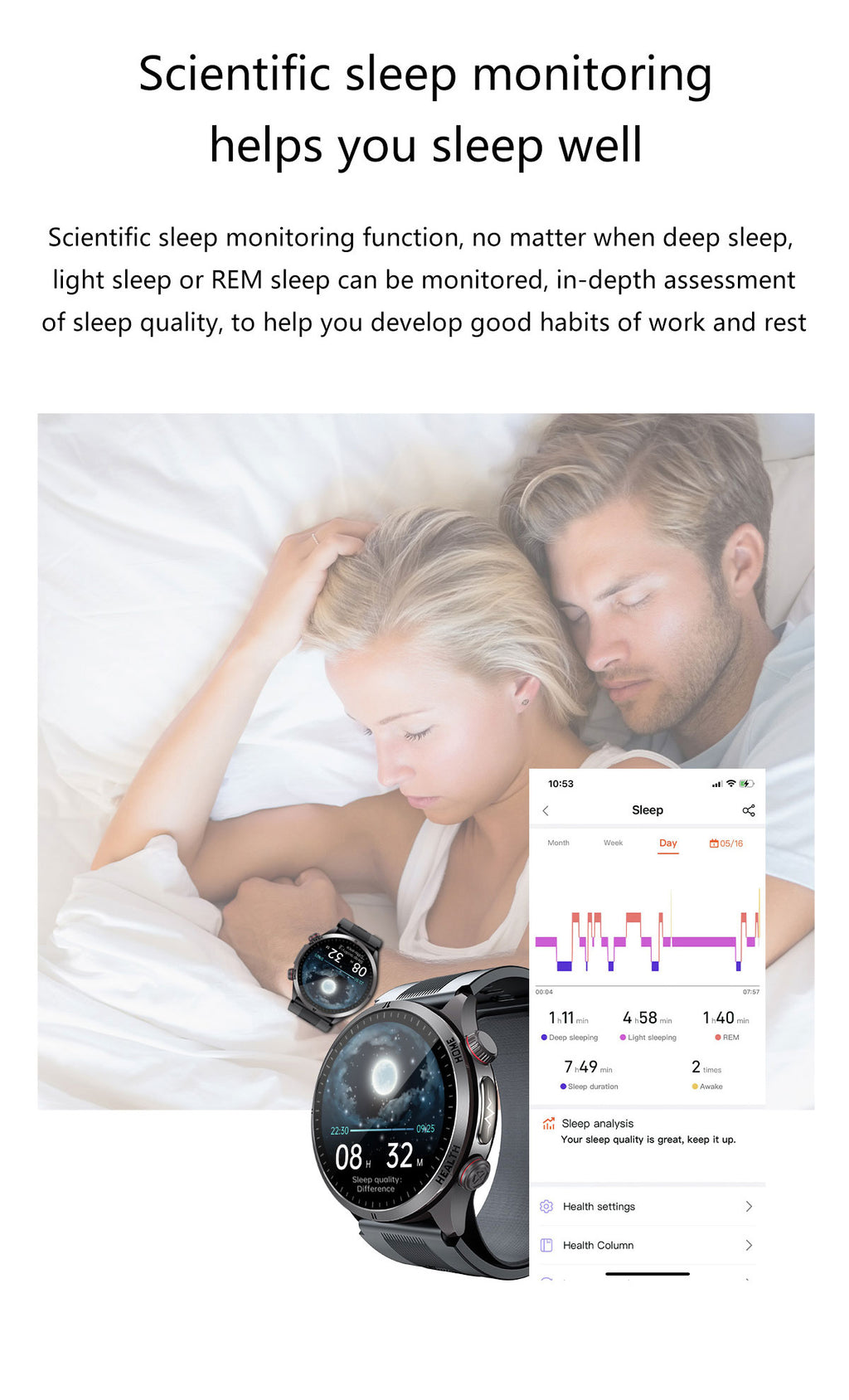 SAYDIAN W8 Air-Pump-Wellness-Smartwatch