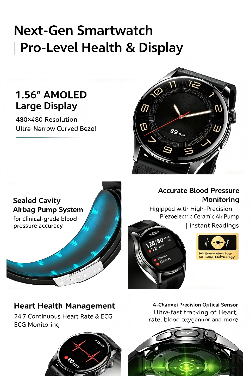 SAYDIAN W9 Air-Pump-Wellness-Smartwatch