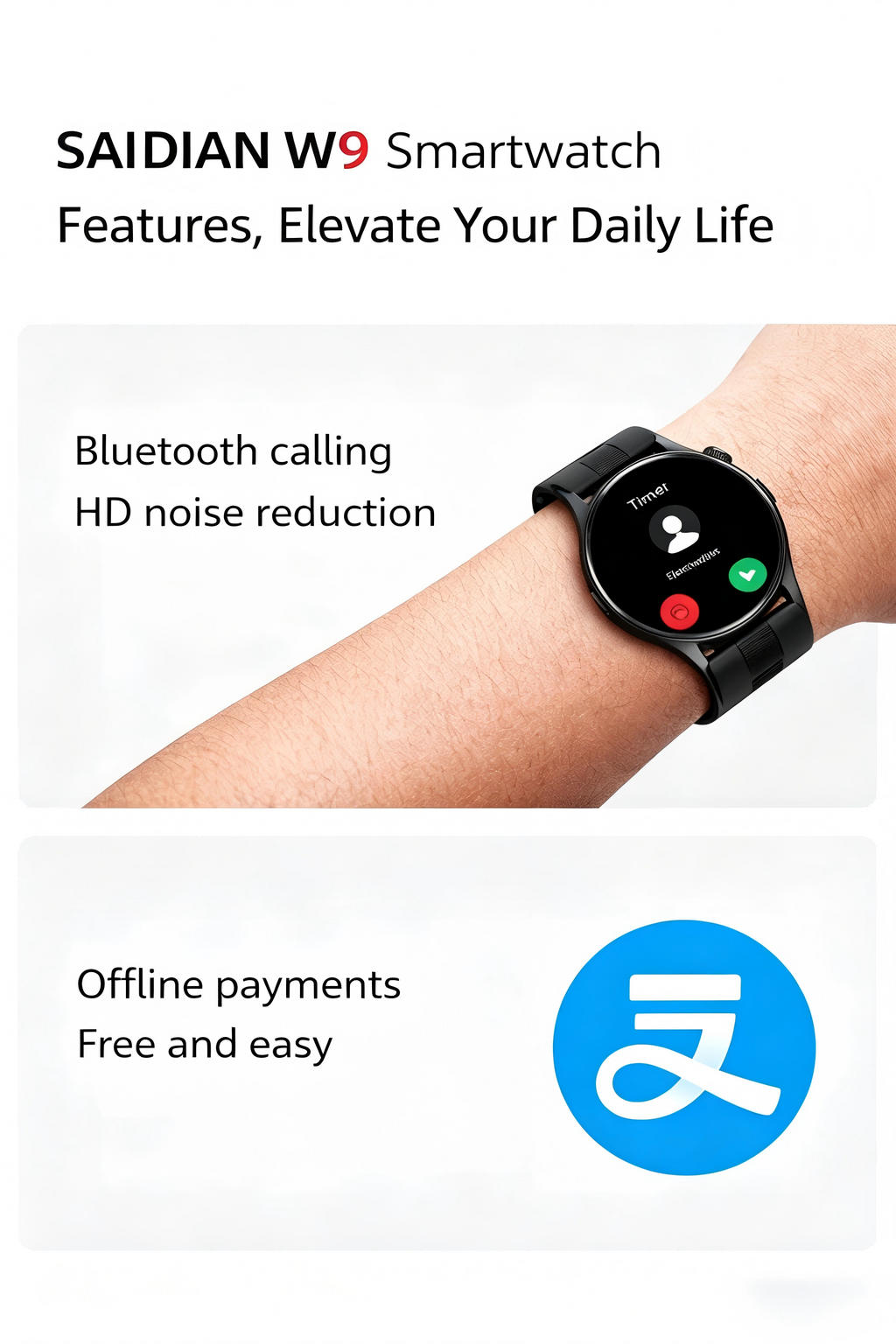 SAYDIAN W9 Air-Pump-Wellness-Smartwatch