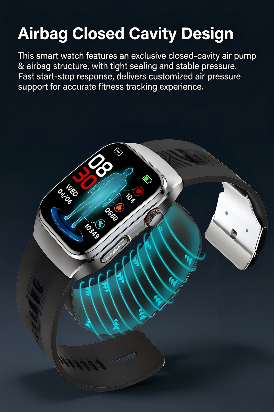 SAYDIAN W9S Air-Pump-Wellness-Smartwatch
