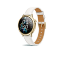 SAYDIAN Damen Smartwatch mit AMOLED-Display und Bluetooth-Anrufen – Weiß/Gold